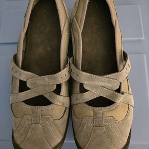 Clarks Women's Brown Flats with Strap Detail